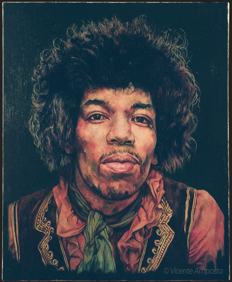 Béla Lugosi-Drácula (...as "Count Dracula") - Pintura Óleo V.Amposta Jimmy Hendrix-Music_VA