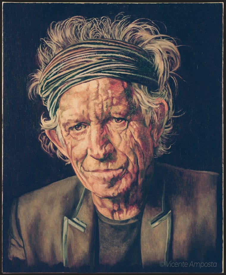 Béla Lugosi-Drácula (...as "Count Dracula") - Pintura Óleo V.Amposta Keith Richards-Music_VA