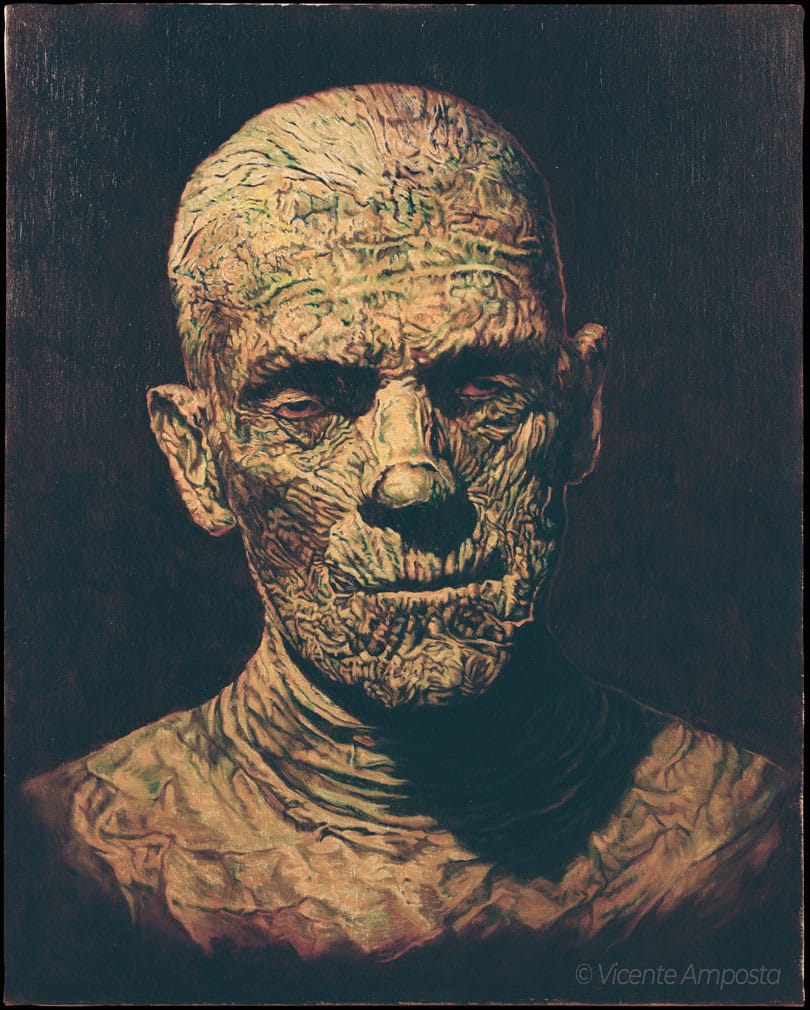 Béla Lugosi-Drácula (...as "Count Dracula") - Pintura Óleo V.Amposta Boris Karloff-La_Momia (...as "Ardath Bey-Imhotep")