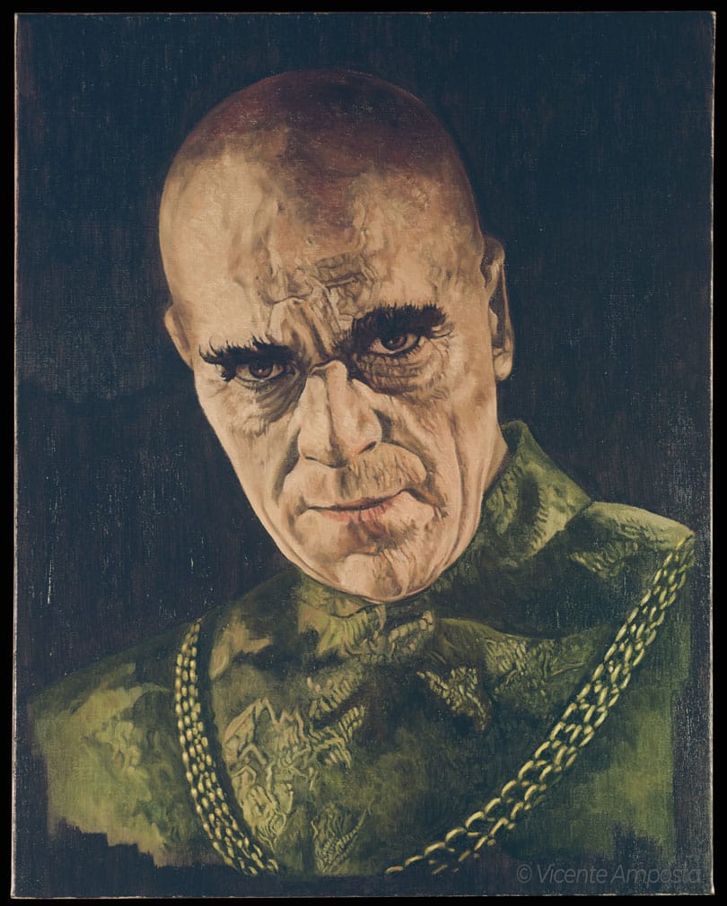 Béla Lugosi-Drácula (...as "Count Dracula") - Pintura Óleo V.Amposta Boris Karloff-Tower of London (...as Mord "The Executioner")