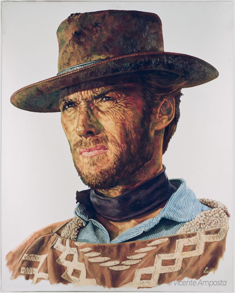 Béla Lugosi-Drácula (...as "Count Dracula") - Pintura Óleo V.Amposta Clint Eastwood-Il Buono, Il Brutto, Il Cattivo (...as Il Buono")