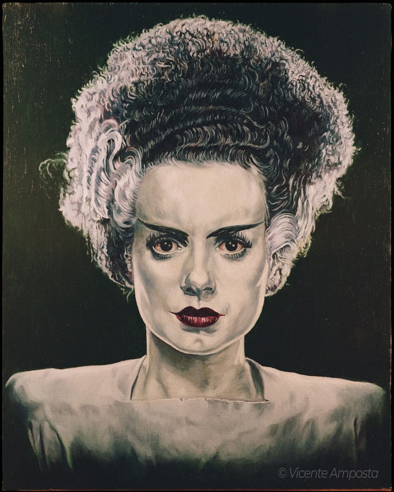 Béla Lugosi-Drácula (...as "Count Dracula") - Pintura Óleo V.Amposta Elsa Lanchester-La novia de Frankenstein (...as "Mary Shelley and The Monster´s Bride")