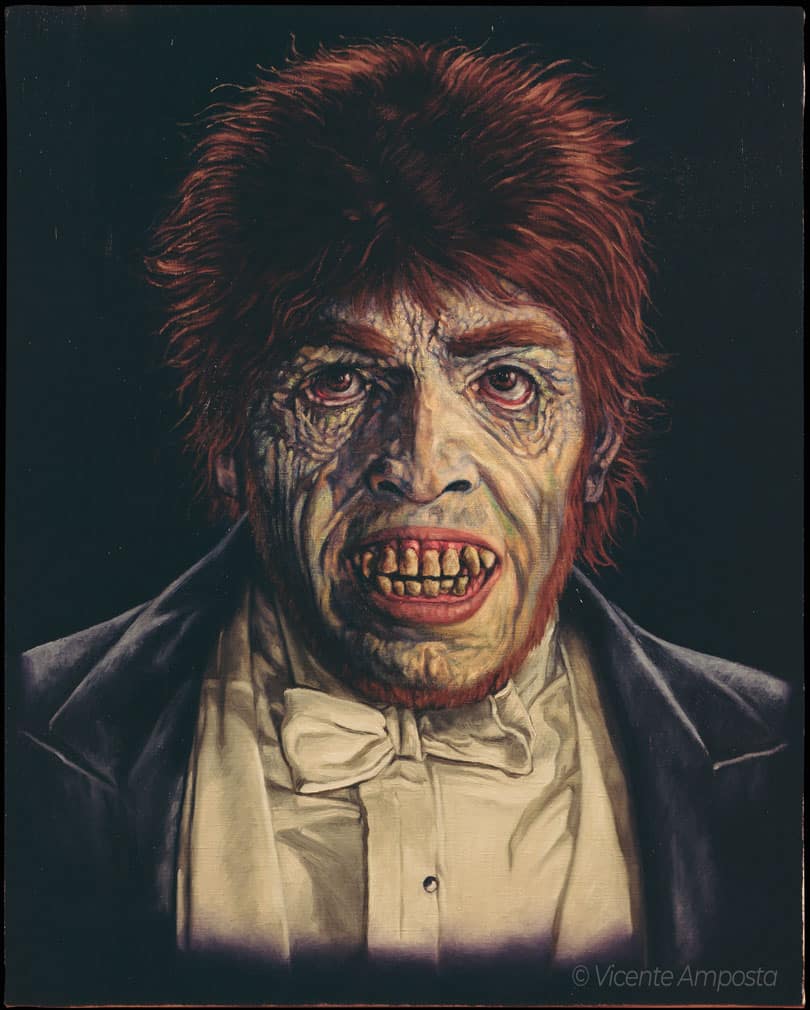 Béla Lugosi-Drácula (...as "Count Dracula") - Pintura Óleo V.Amposta Fredric March-Dr. Jekyll y Mr. Hyde (...as "Dr. Jekyll-Mr. Edward Hyde")