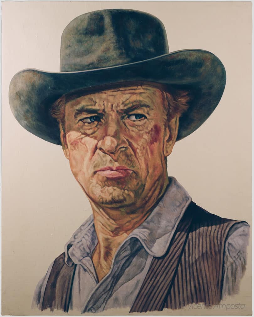 Béla Lugosi-Drácula (...as "Count Dracula") - Pintura Óleo V.Amposta Gary Cooper-High Moon (...as Marshal "Will Kane")