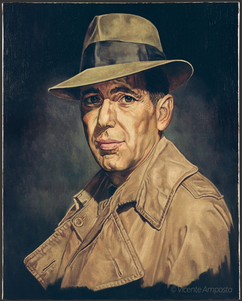 Béla Lugosi-Drácula (...as "Count Dracula") - Pintura Óleo V.Amposta Humprey Bogard-Casa Blanca (...as "Rick Blaine")