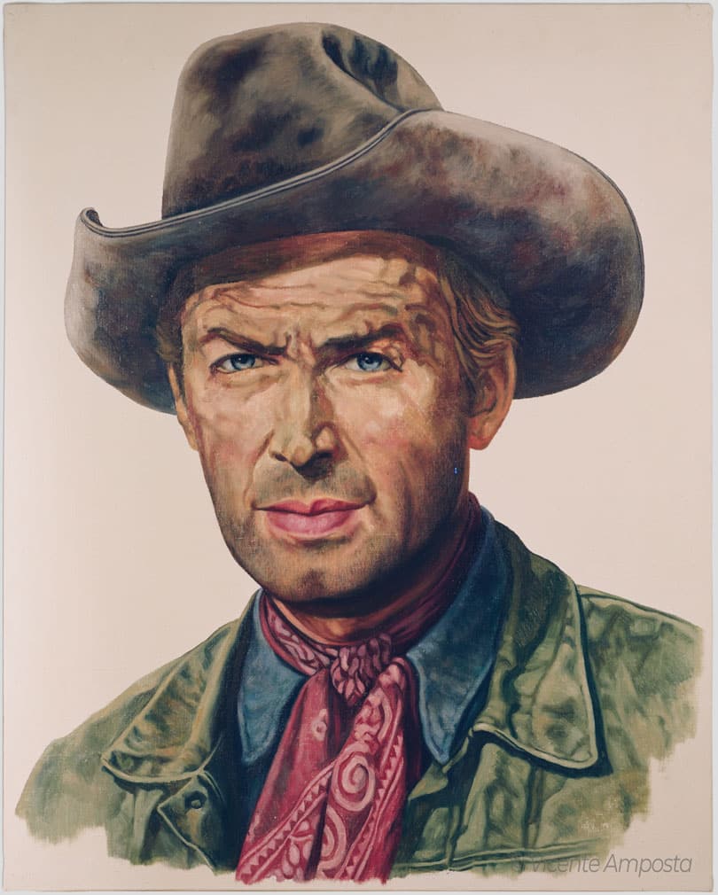 Béla Lugosi-Drácula (...as "Count Dracula") - Pintura Óleo V.Amposta James Stewart-Winchester'73 (...as "Lin Mc Adam")