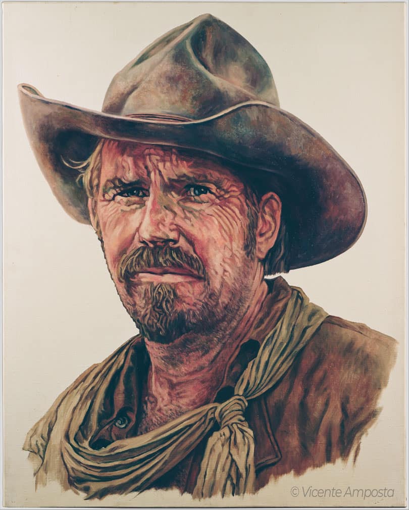 Béla Lugosi-Drácula (...as "Count Dracula") - Pintura Óleo V.Amposta Kevin Costner-Open Range (...as "Charley Wait")