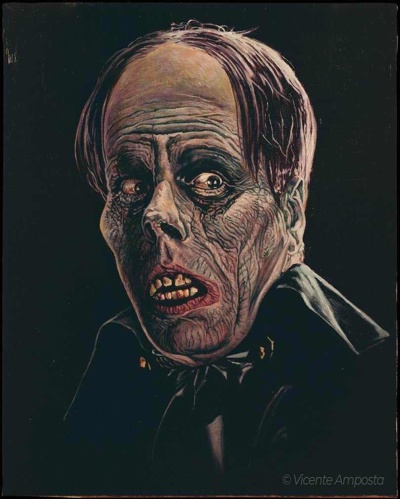 Béla Lugosi-Drácula (...as "Count Dracula") - Pintura Óleo V.Amposta Lon Chaney-El fantasma de la Ópera (...as "The Phantom")