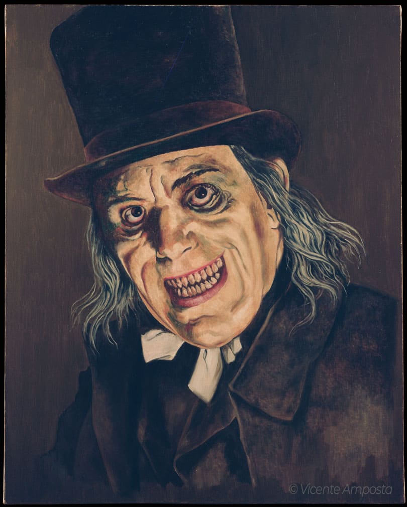 Béla Lugosi-Drácula (...as "Count Dracula") - Pintura Óleo V.Amposta Lon Chaney-London After Midnight (...as "Profesor Eoward C.Burke")