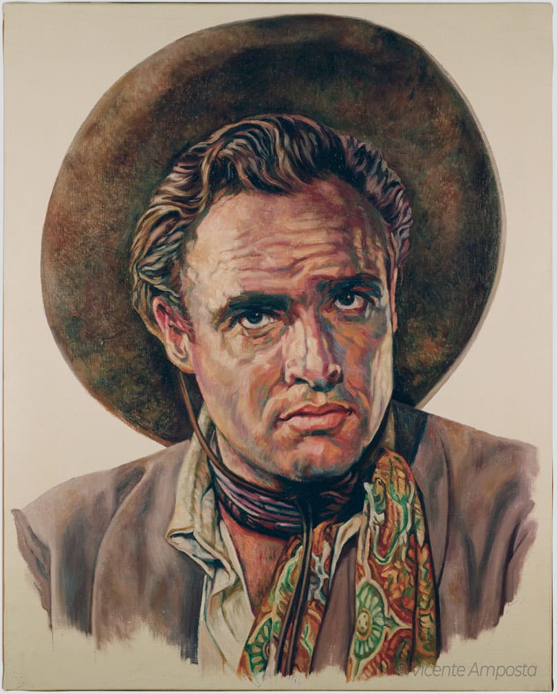 Béla Lugosi-Drácula (...as "Count Dracula") - Pintura Óleo V.Amposta Marlon Brando-One Eyed Jacks (...as "Kid Rio")