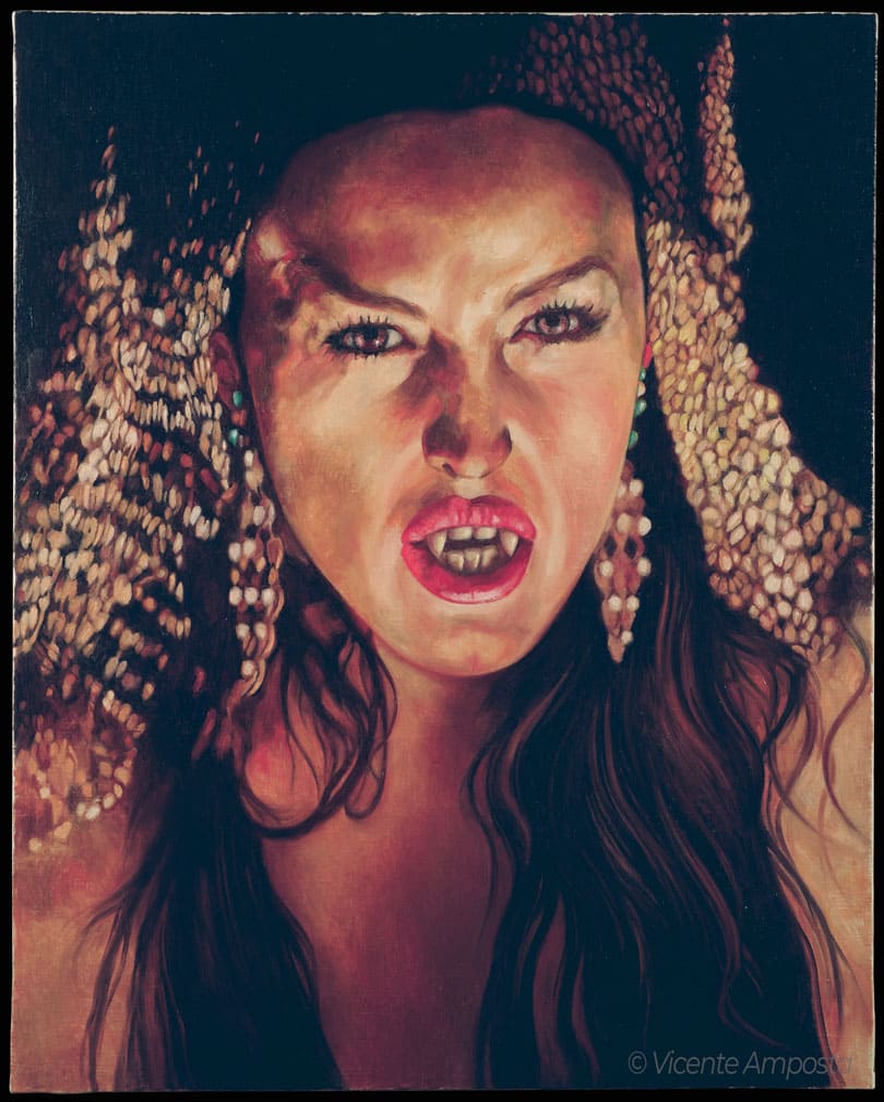 Béla Lugosi-Drácula (...as "Count Dracula") - Pintura Óleo V.Amposta Mónica Belluci-Dracula (...as "Coucubine of Dracula)