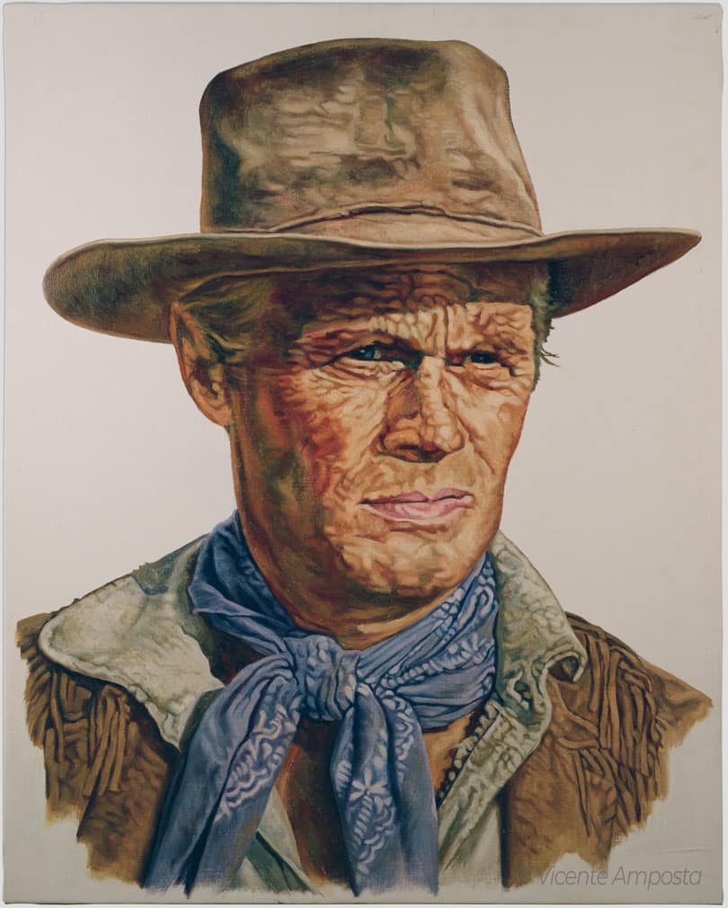 Béla Lugosi-Drácula (...as "Count Dracula") - Pintura Óleo V.Amposta Richard Widmark-The Alamo (...as "Col. Jim Bowie")