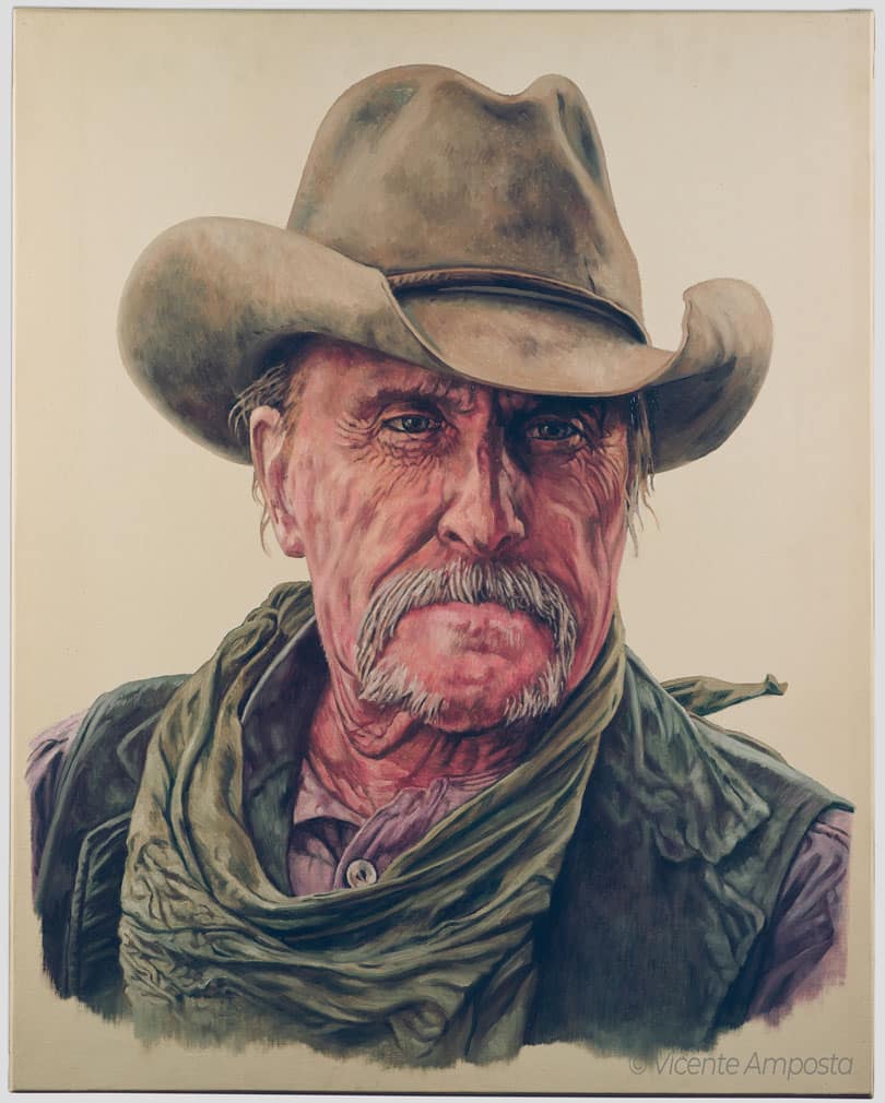 Béla Lugosi-Drácula (...as "Count Dracula") - Pintura Óleo V.Amposta Robert Duval-Open Range (...as "Boss Spearman")