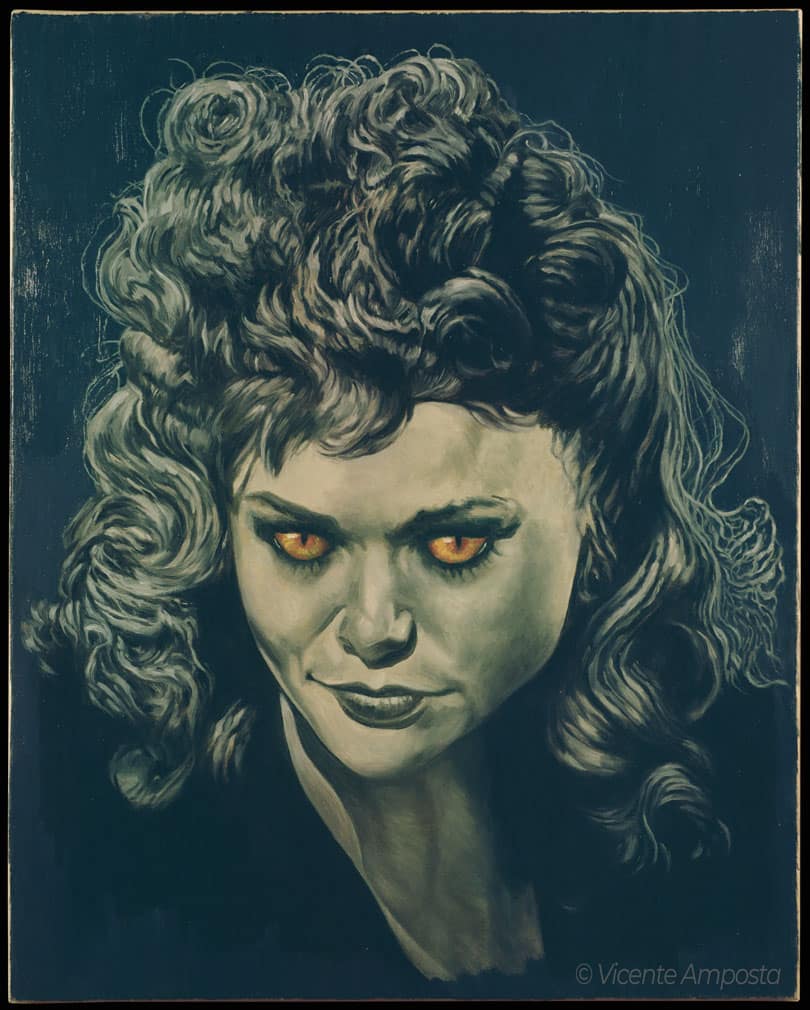 Béla Lugosi-Drácula (...as "Count Dracula") - Pintura Óleo V.Amposta Simone Simon-Cat People (...as "Irena Dubrovna")